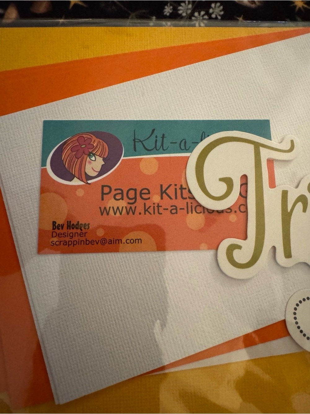 Candy Corn scrapbook Kit in Orange and Yellow - Picture 4 of 4